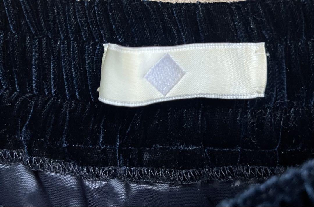 【美品】　ETHOSENS エトセンス　ベロアパンツ　ネイビー