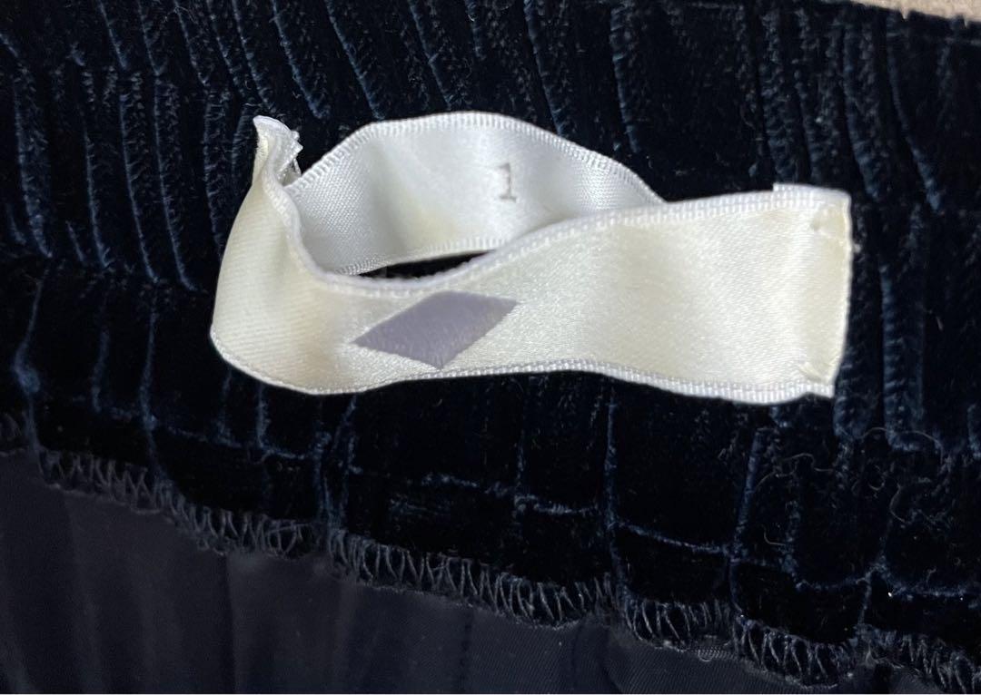 【美品】　ETHOSENS エトセンス　ベロアパンツ　ネイビー