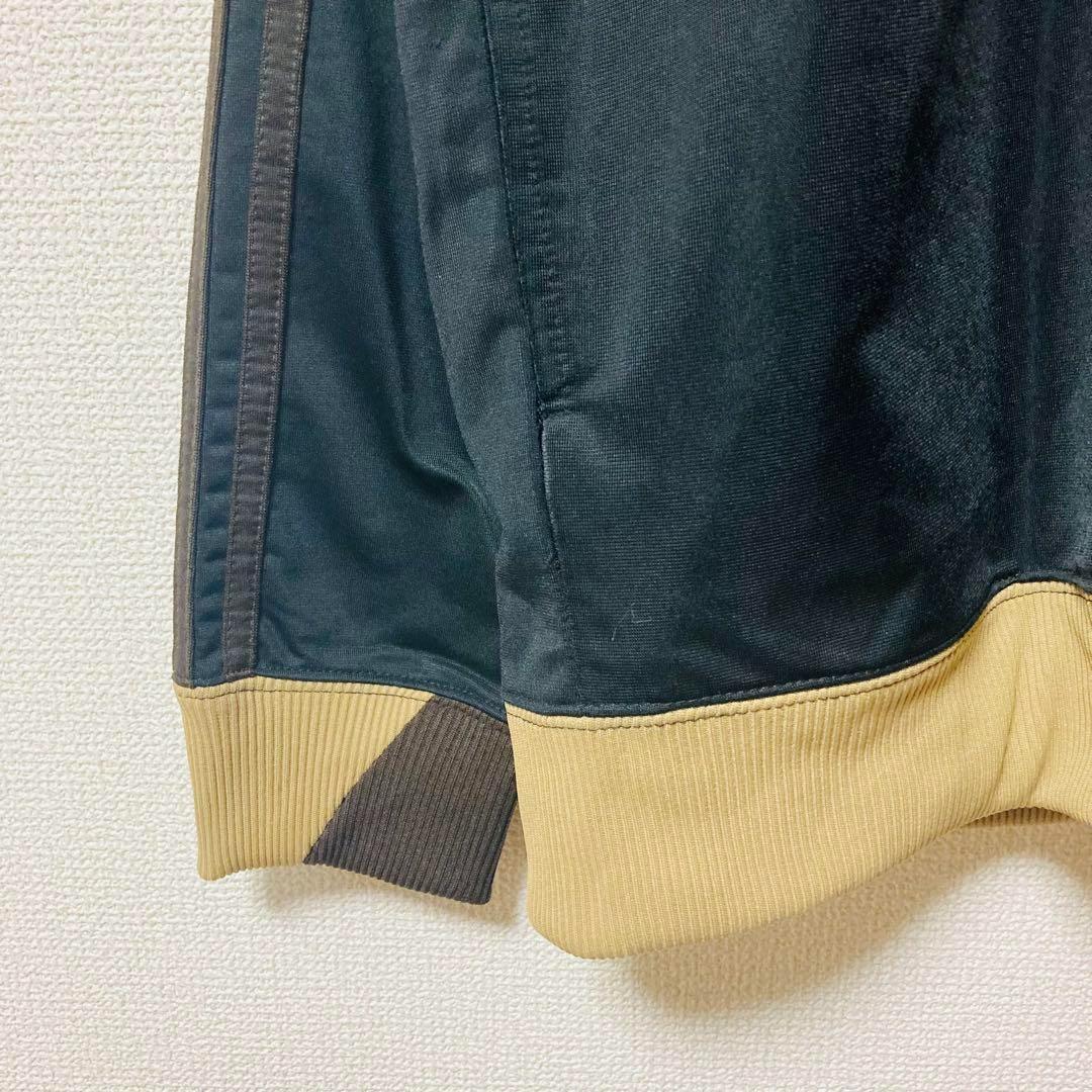 トラックジャケット　ナイロン　異素材MIX　コーデュロイ襟　黒　ブラウン