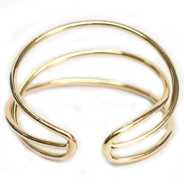 新品】10金/k10/イエローゴールド/ラインクロッシング/イヤーカフ