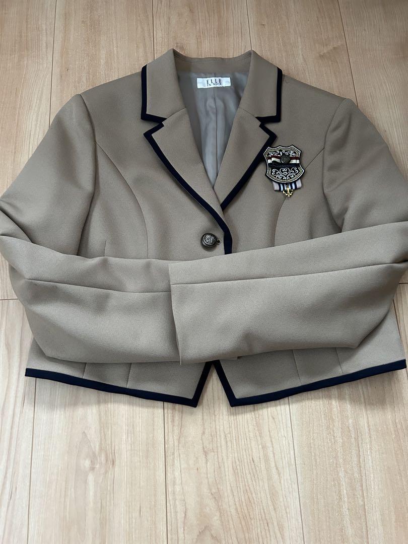 ELLE 165cm 卒服5点セット ベージュ プレッピーセットアップ