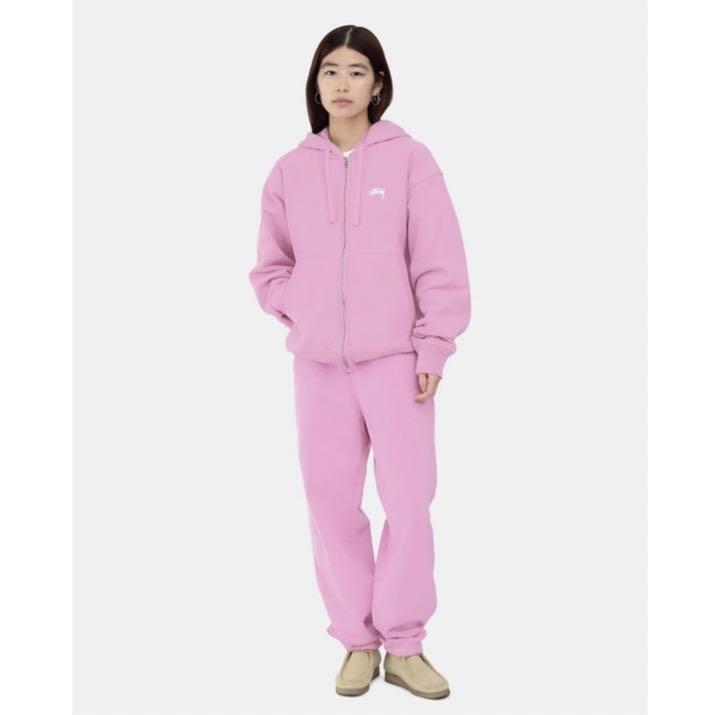 一点物】STUSSY ジップパーカー ピンク Lサイズ（一点物STUSSY