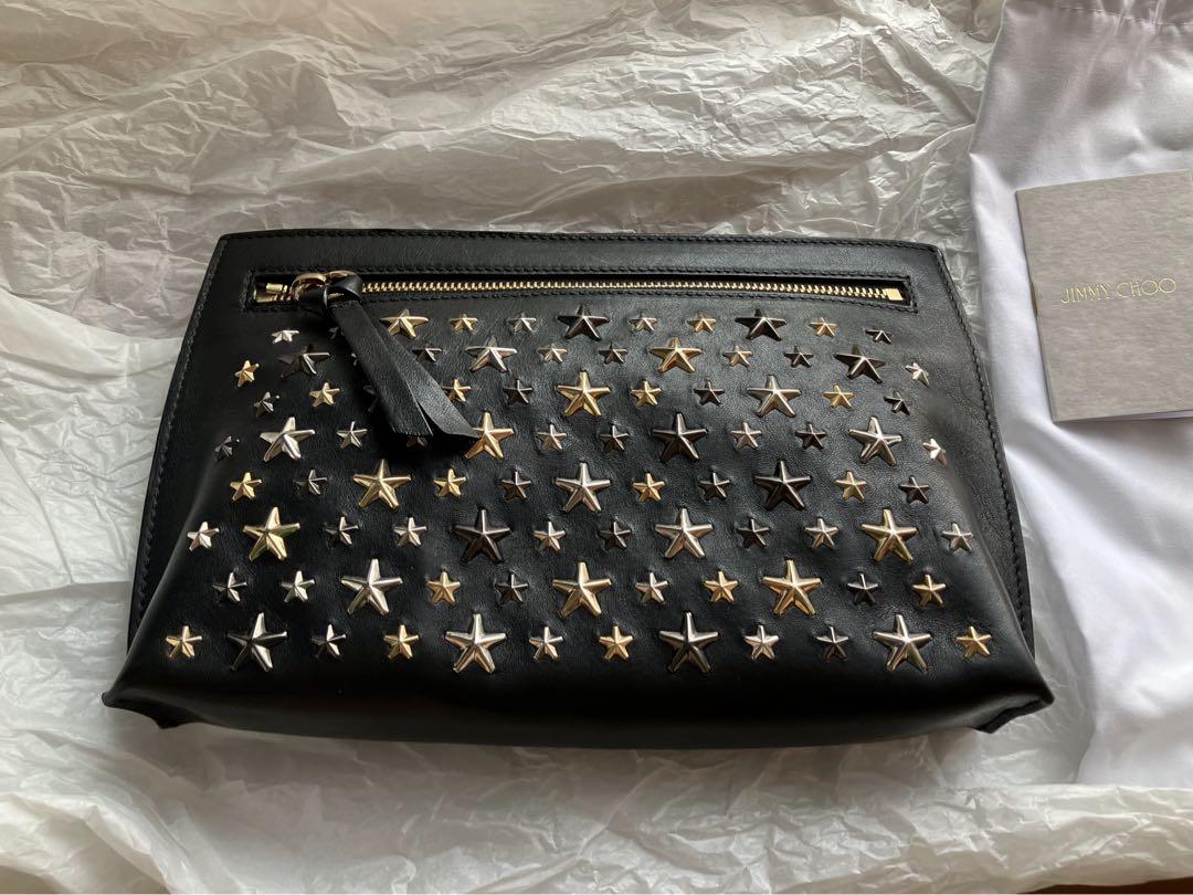 ★JIMMY CHOO★ポーチ ジップ トップ ポーチ | グリーン ラフィア・ポーチ | ジミー チュウ