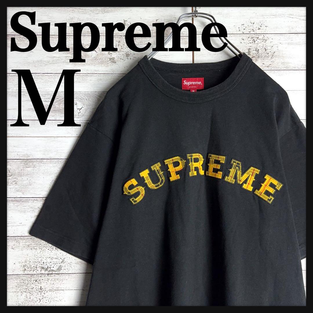 9074シュプリーム☆刺繍ワッペン アーチロゴ肉厚tシャツ　美品
