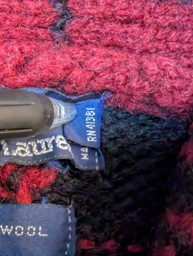 90ｓ【POLORALPHLAUREN】チェック ウールショールカラー セーター