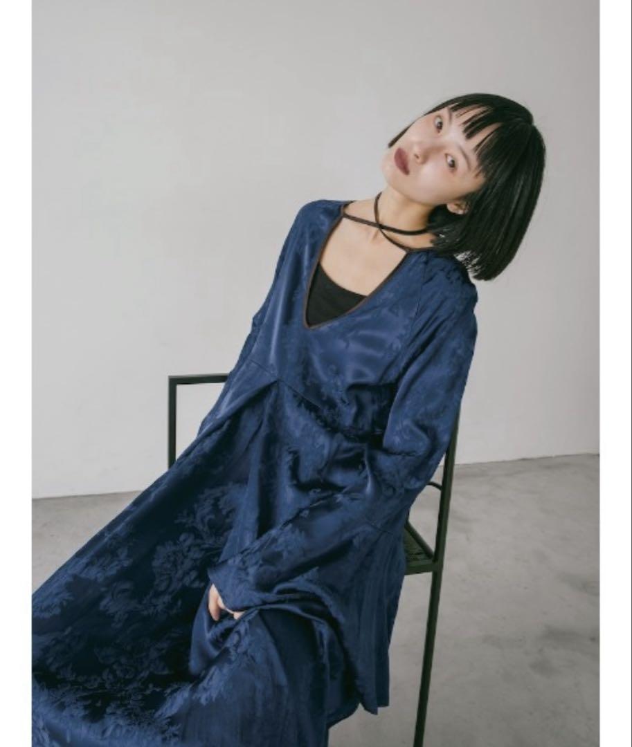 sahara marte フラワージャガードパイピングドレス