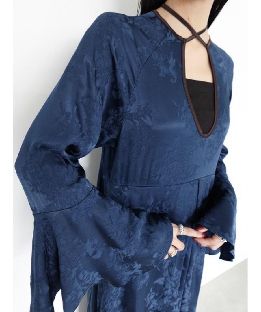 sahara marte フラワージャガードパイピングドレス