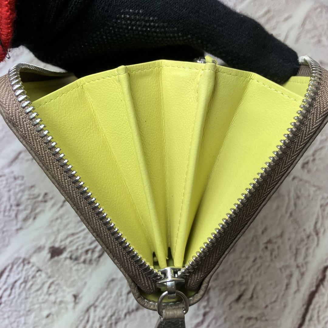美品✨完売品✨ボナベンチュラ ラウンドファスナー 長財布 グレージュ シボ革