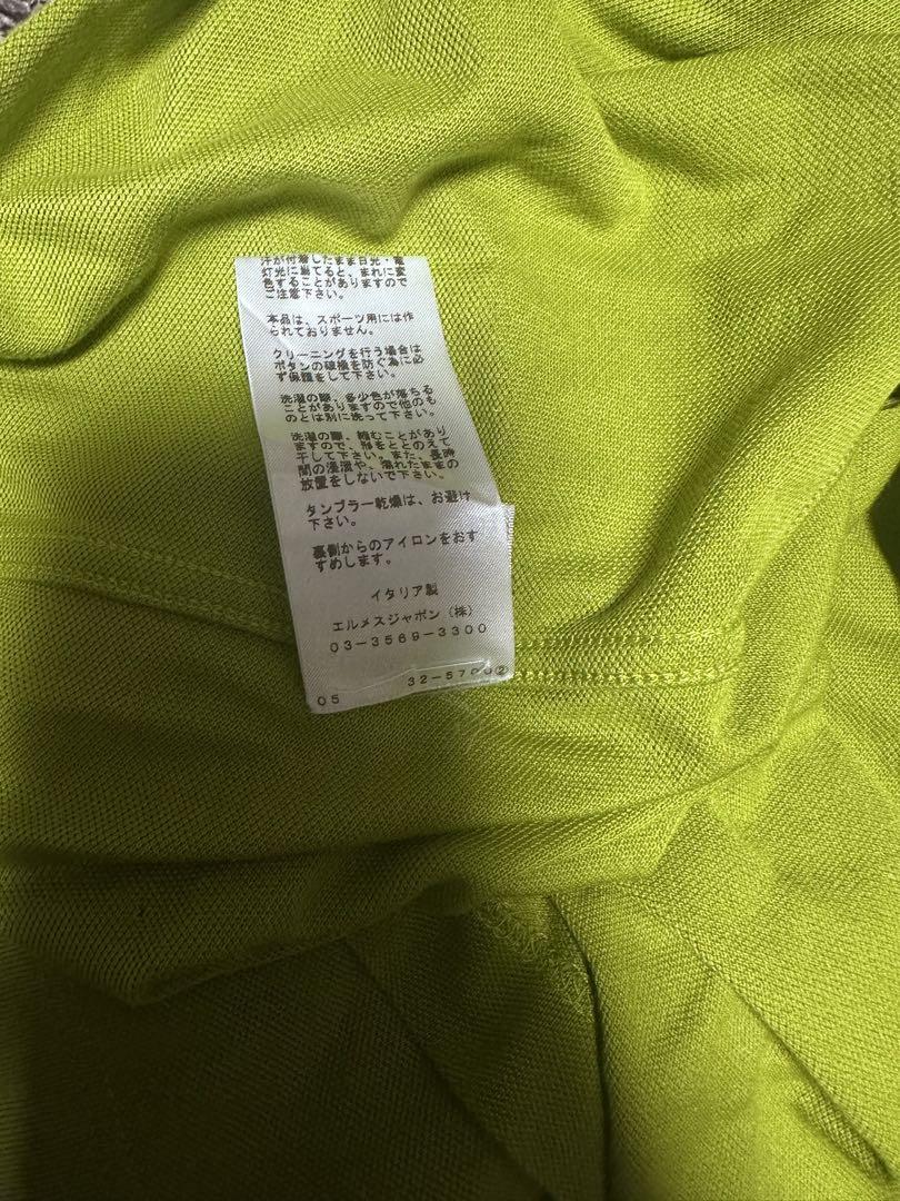 HERMES グリーン ポロシャツ XL