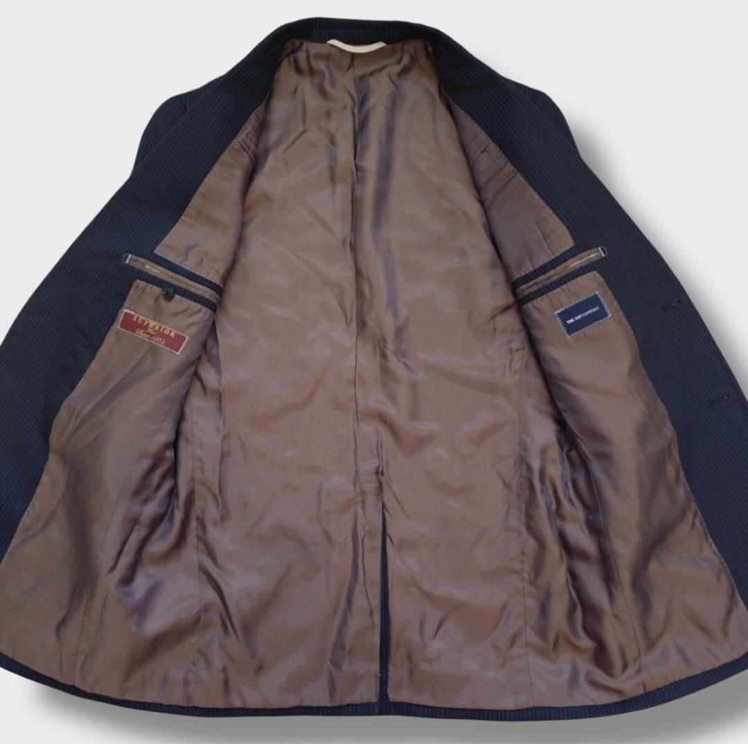 美品】スーツカンパニー ネイビー グレンチェック スーツ L相当