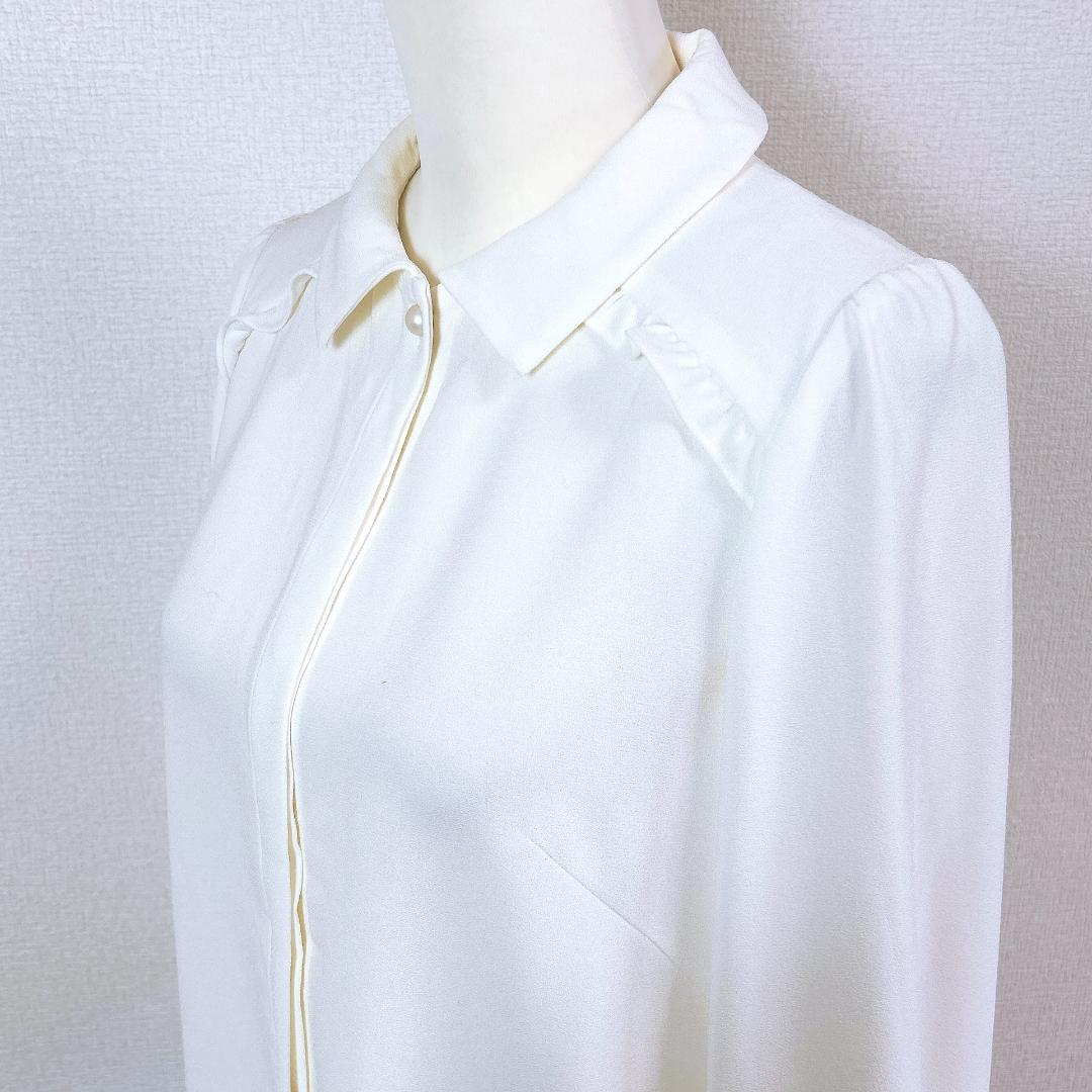 【美品】ルネ とろみブラウス パールボタン ゆったりシルエット 袖口ギャザー