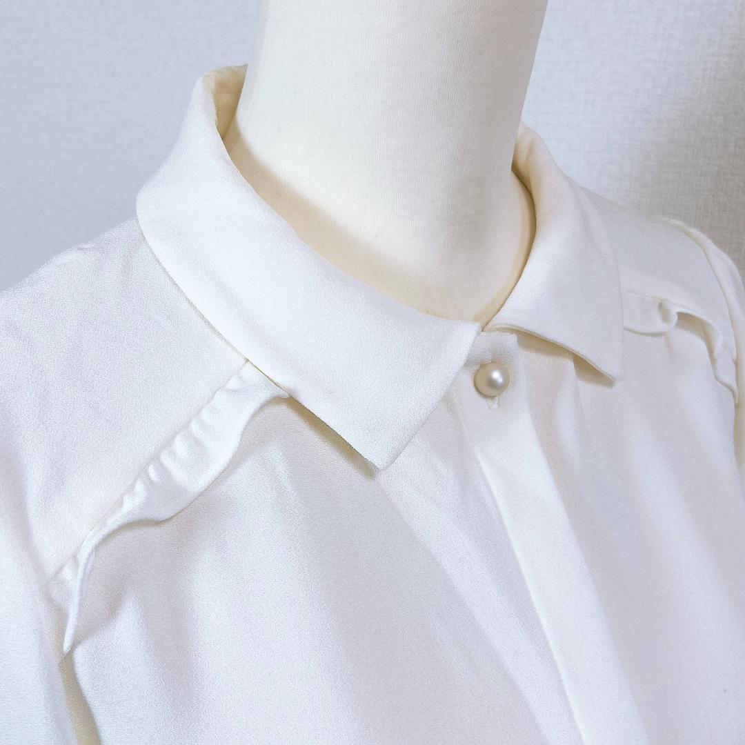 【美品】ルネ とろみブラウス パールボタン ゆったりシルエット 袖口ギャザー