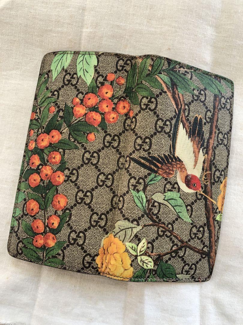 ブ*e様 GUCCI GGスプリーム ティアン 2つ折り 長財布 バード 鳥