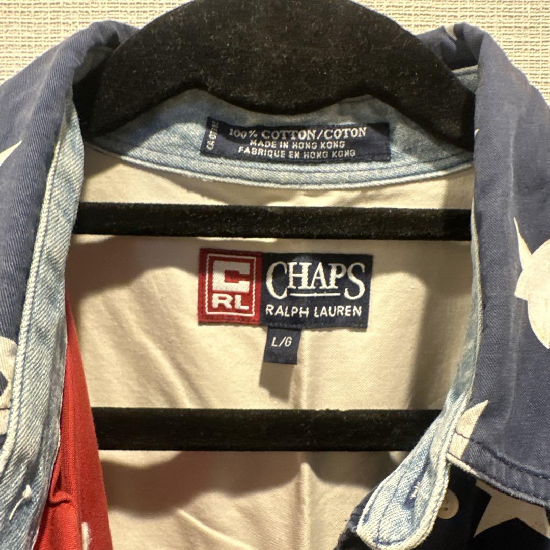 Chaps Ralph Lauren アメリカ国旗デザイン 半袖シャツ L