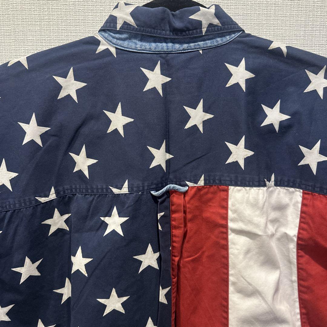 Chaps Ralph Lauren アメリカ国旗デザイン 半袖シャツ L