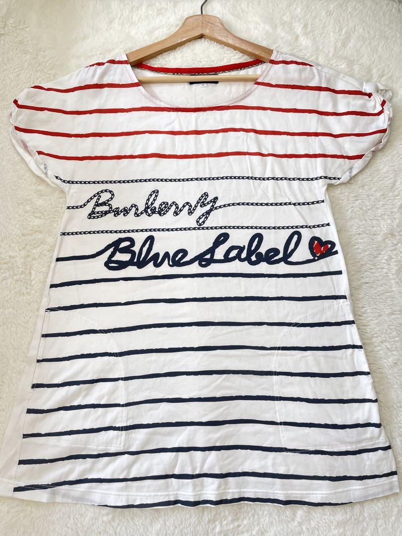 美品！バーバリーブルーレーベル 半袖チュニック サイズ36 BURBERRY BLUE LABEL 半袖カットソー チュニック 36 - メルカリ