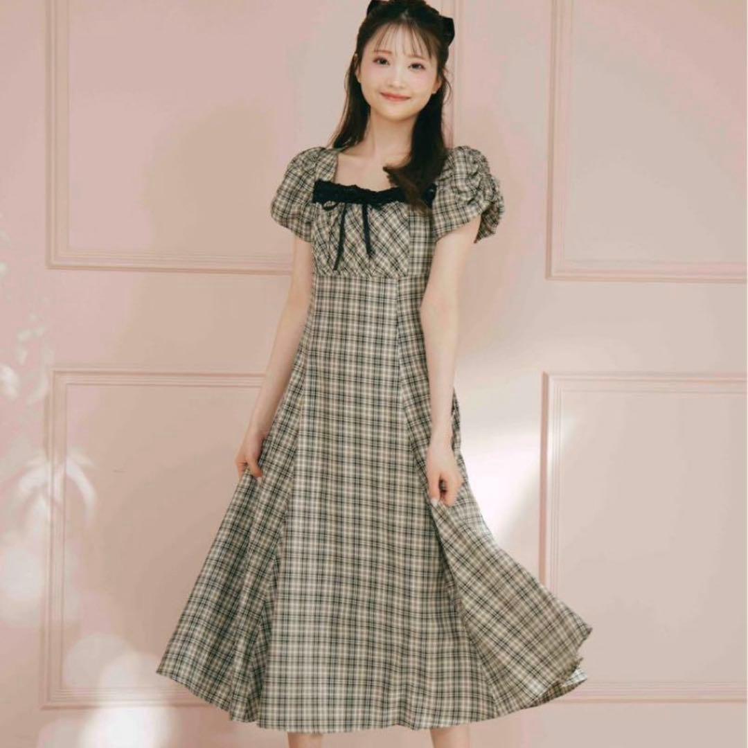 Anmille アンミール バストギャザーリボンOPワンピース