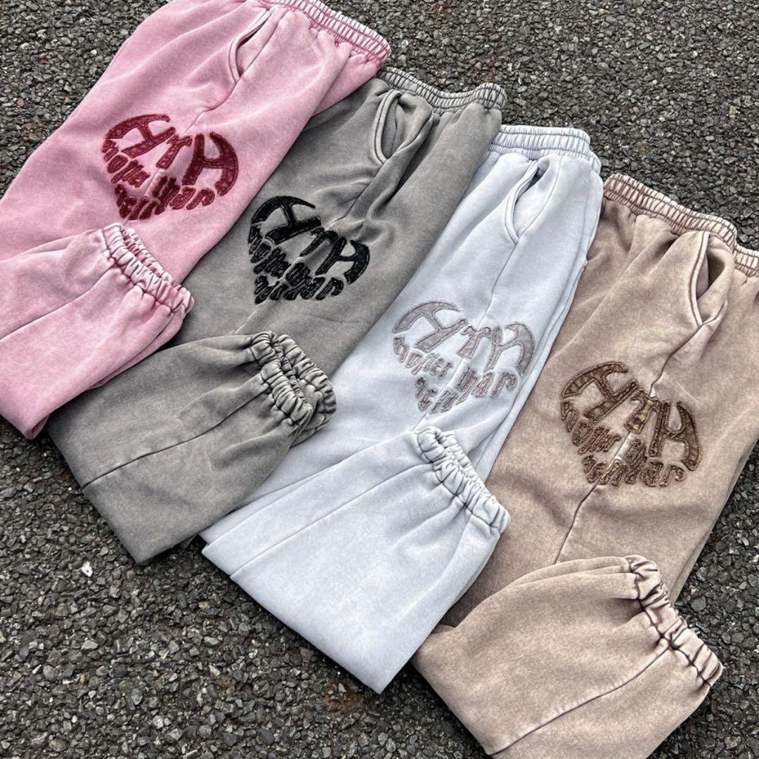 HTH vintage like Heart Logo Sweat pants - カジュアルパンツ