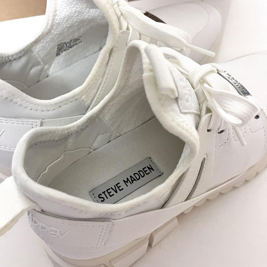 【Steve Madden】Strecker 厚底プラットフォーム 白スニーカー Steve Madden】Strecker 厚底プラットフォーム 白スニーカー