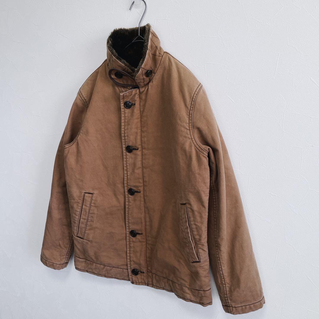 UESウエス　N-1デッキジャケット　カバーオール　ファー　フリース　ブラウン UESウエス N-1デッキジャケット カバーオール ファー フリース