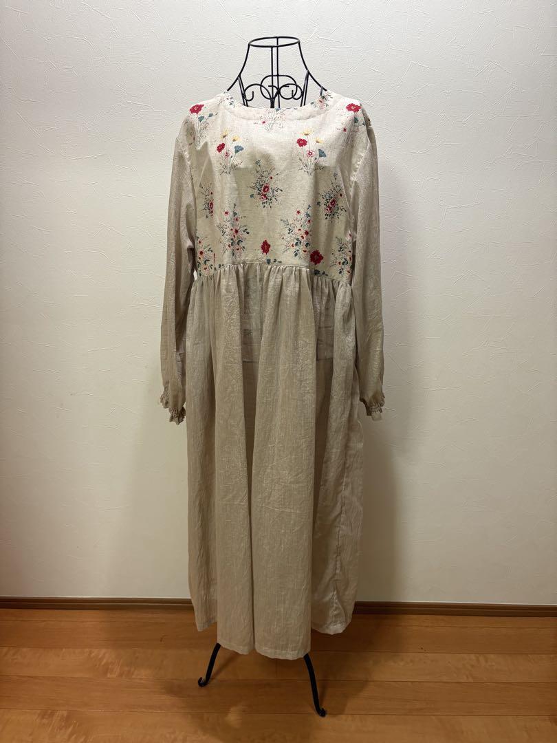 割烹着 お洒落 ハンドメイド【リネン100%】