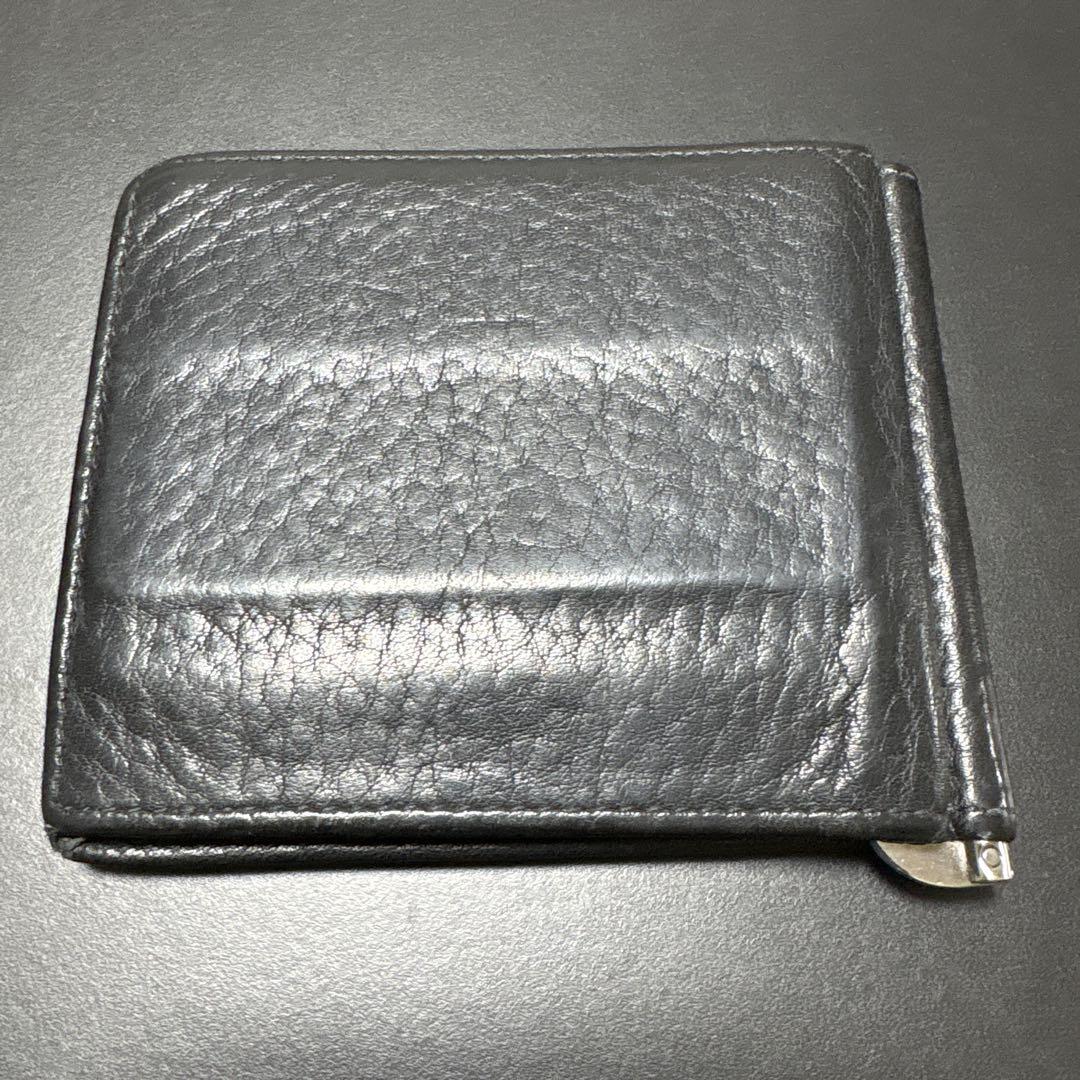 PRADA 黒 レザー 二つ折り財布