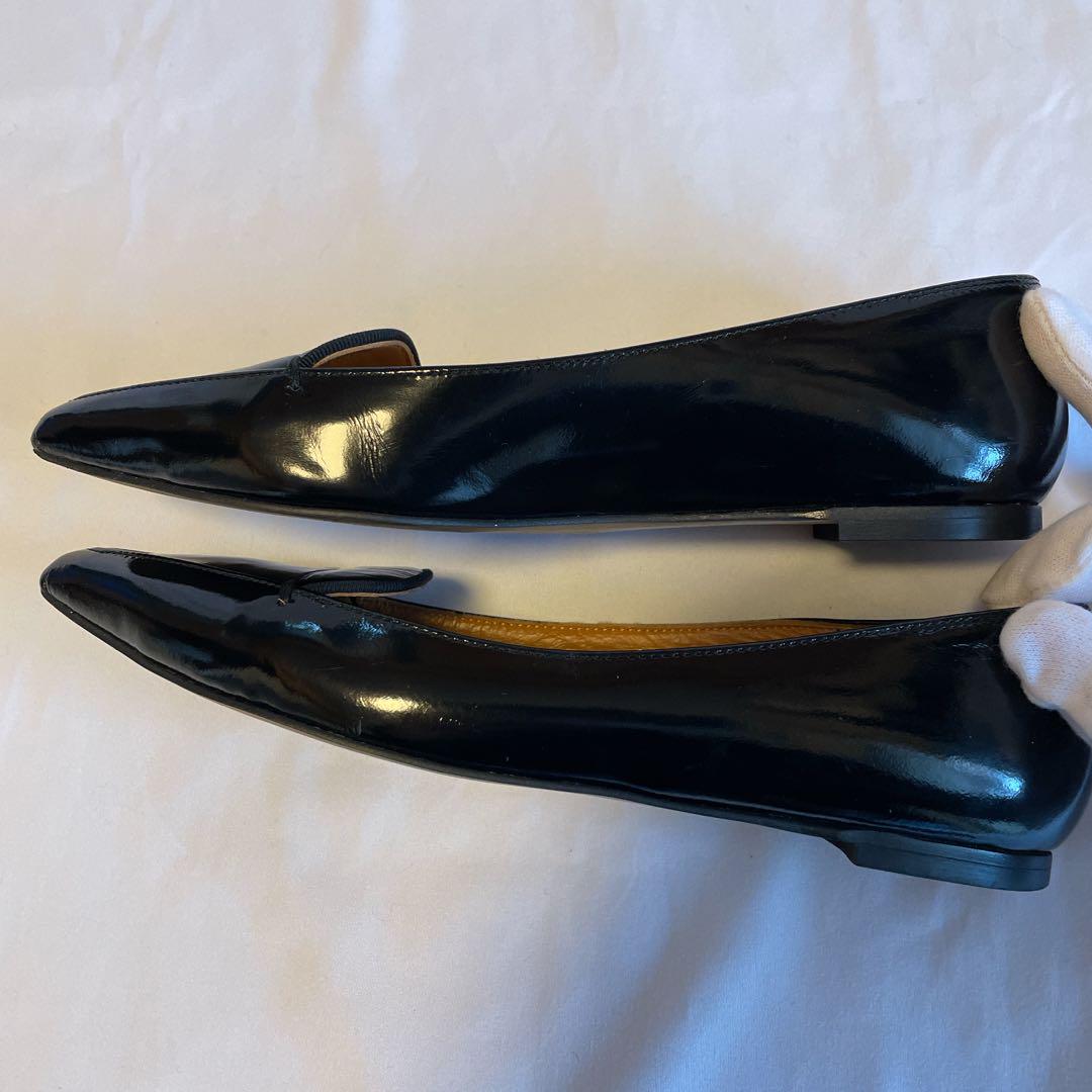 THE SHINZONE 23cm ブラック エナメル ポインテッドトゥ
