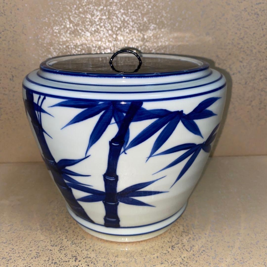 第一ネット 茶道具 水指 貴山造 竹の絵 末広水指 茶器 茶具 茶道 陶芸