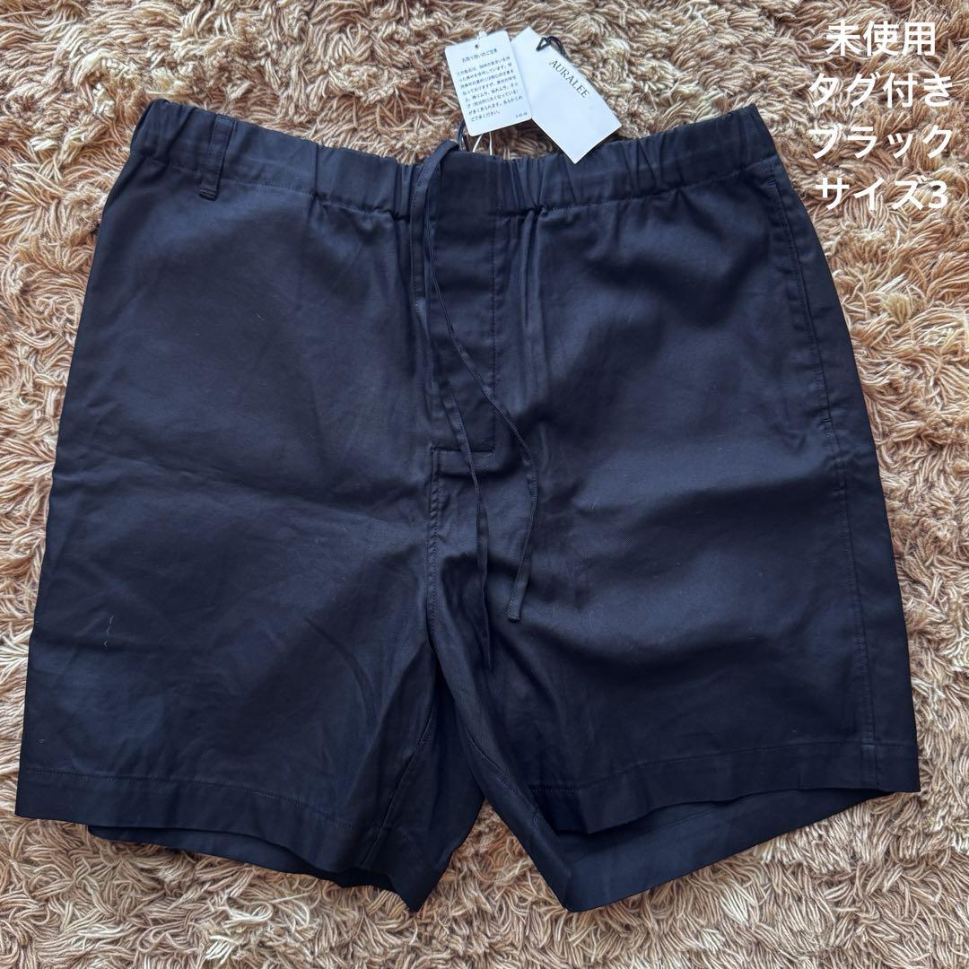 AURALEE ショートパンツ 未使用】AURALEE オーラリー ショートパンツ ブラック ショーツ