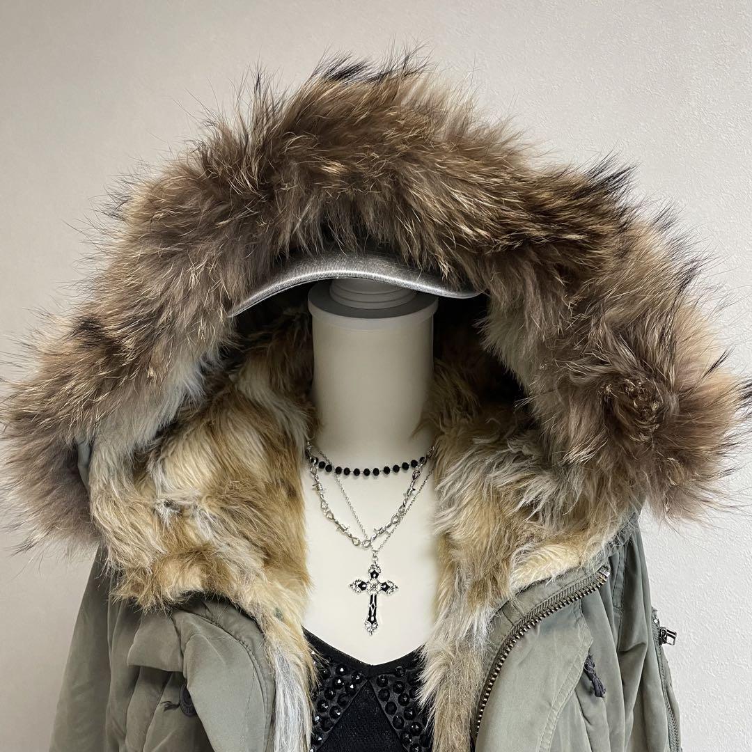 y2k　moussy　ミリタリー　ファーコート　フェアリーグランジ　平成ギャル マウジー 平成ギャル y2k ファー付き ミニタリー モッズコート