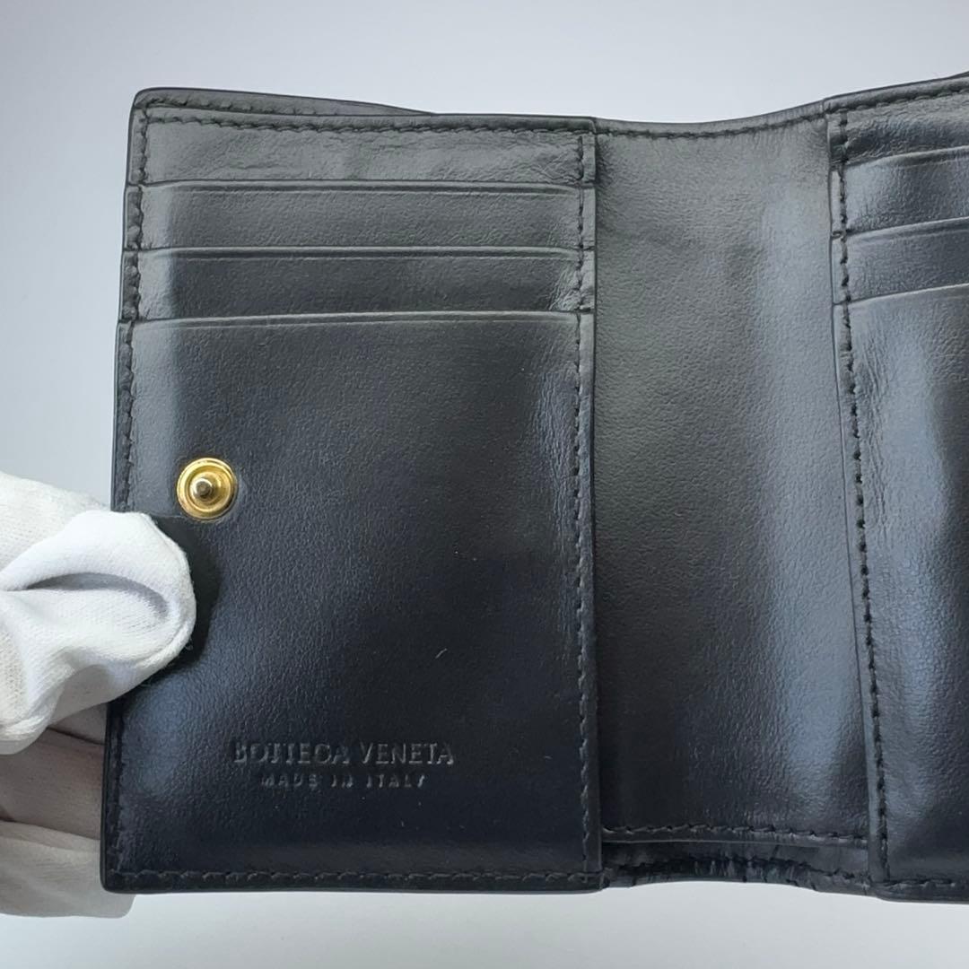 BOTTEGA VENETA カセット 二つ折り財布 ブラック ICタグ認証済み