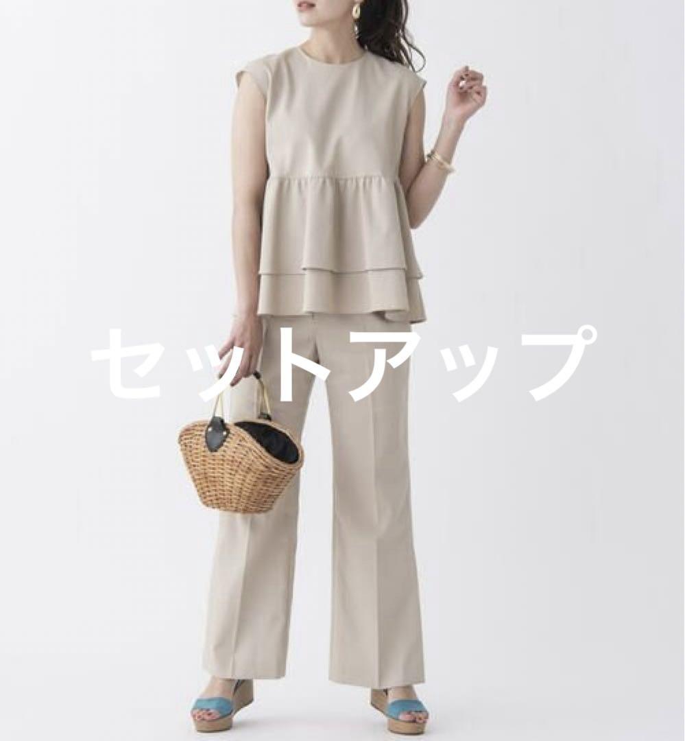 ビアッジョブルー パンツセットアップ サイズ1 リネン