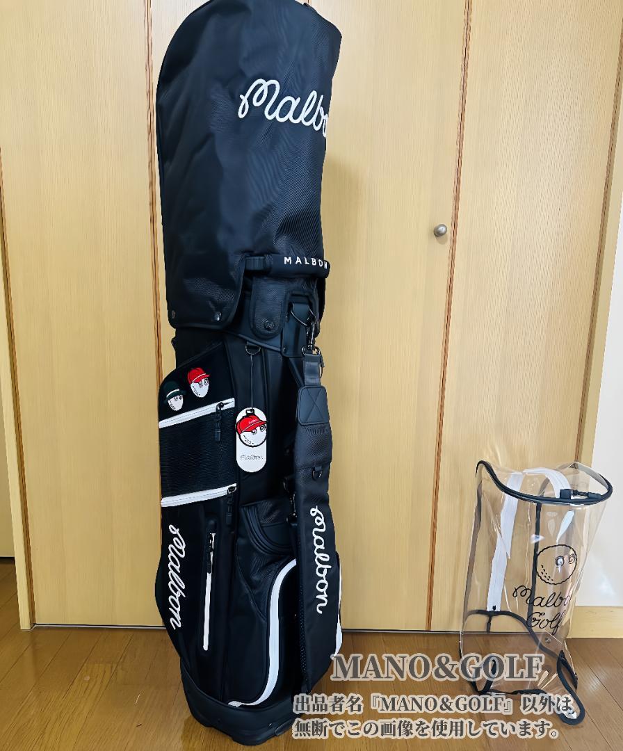 即日発送 マルボンゴルフ キャディバッグ Malbon Golf バック 黒HH