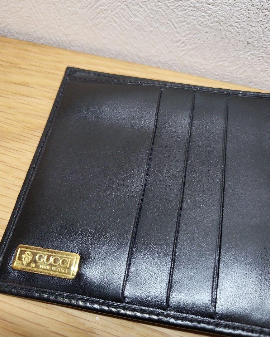 GUCCI グッチ 2つ折り財布 レザー BLACK メンズ