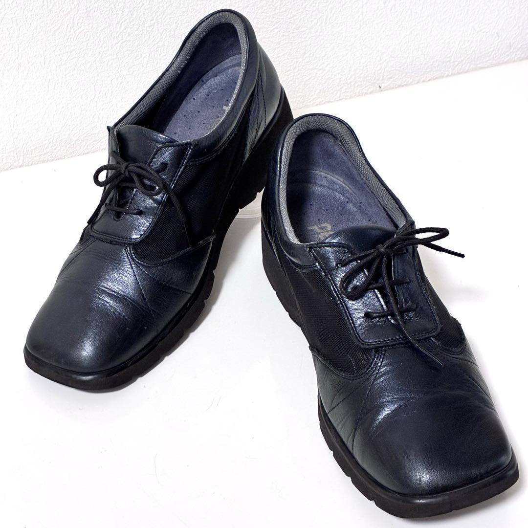 ❤️美品❤️アシックス ペダラ ローファー パンプス スクエアトゥ 23.5 黒 美品✨アシックスペダラ コンフォートシューズ パンプス