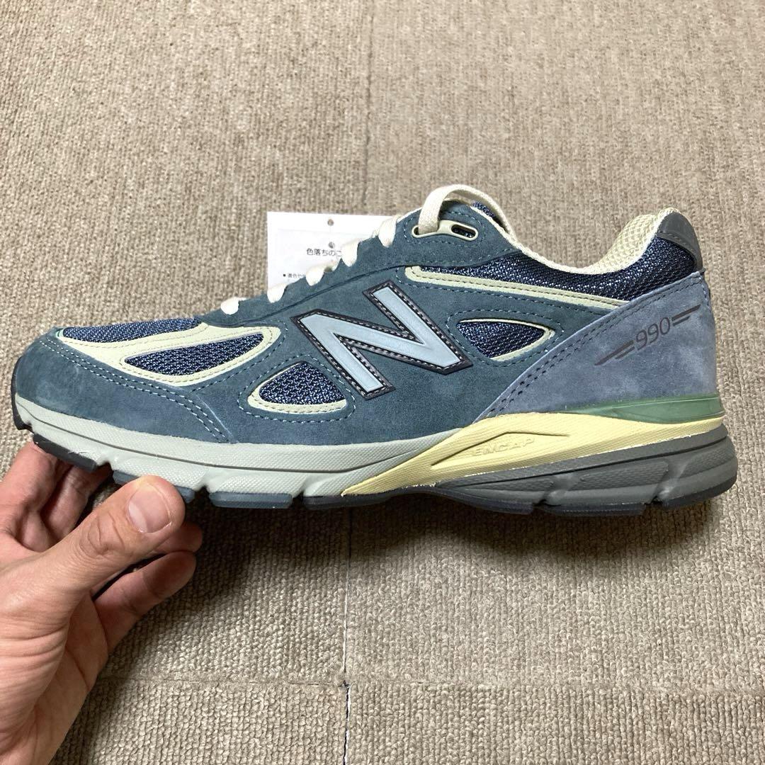 オーラリー × ニューバランス 990v4 26.5 USA ブルー 2024
