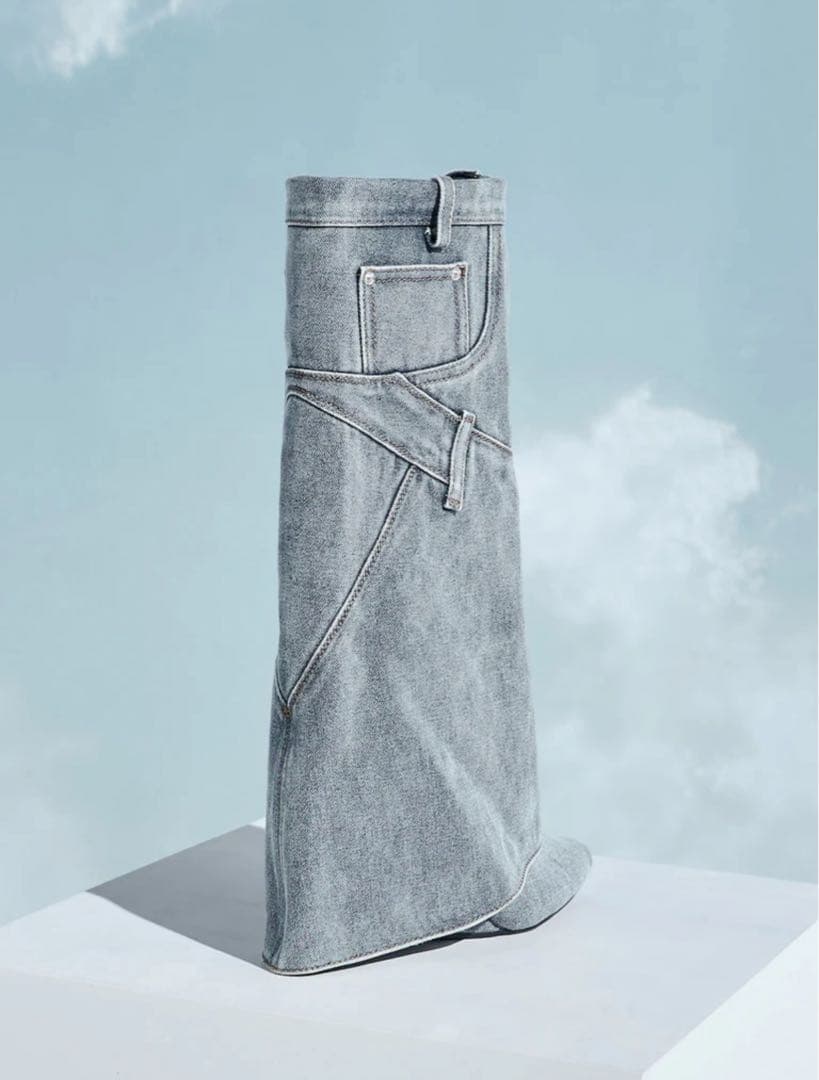 デニムカバーロングブーツ Sサイズ 新品 試着のみ 可愛い 靴 ブーツ くつ デニムカバーロングブーツ Sサイズ 新品 試着のみ 可愛い 靴 ブーツ くつ