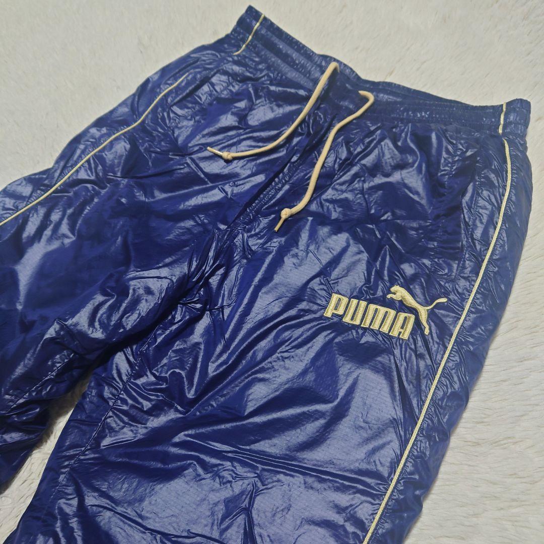 【希少】PUMA プーマ 中綿セットアップ ナイロン ネイビー ビッグロゴ