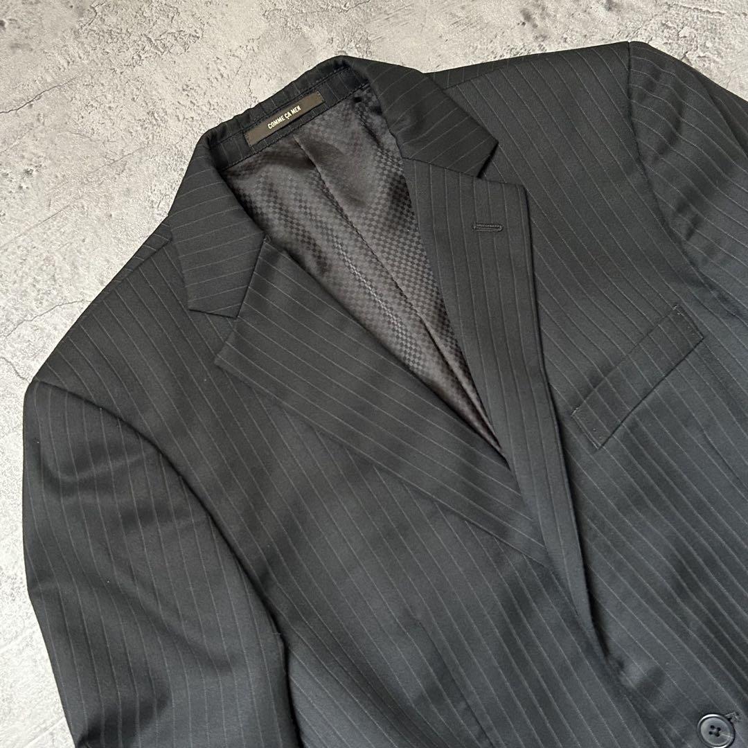 【美品】COMME CA MEN セットアップスーツ ストライプ 48 COMME CA MEN セットアップ シャドーストライプスーツ メンズ