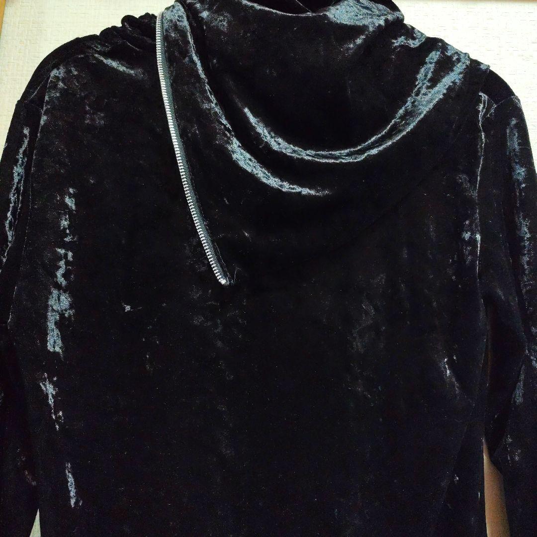 美品　シヴァーライズ黒 ベロア ハイネック トップス ジッパー付き