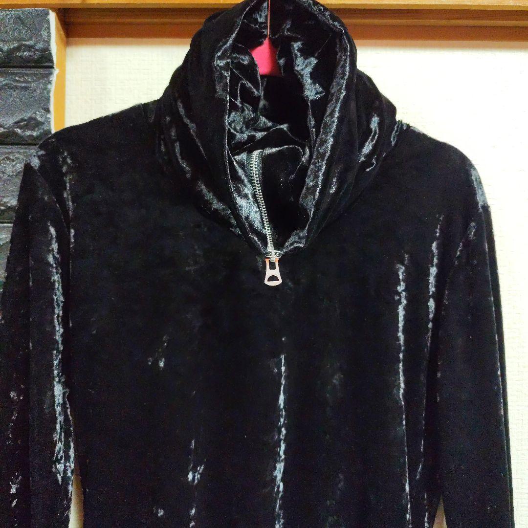 美品　シヴァーライズ黒 ベロア ハイネック トップス ジッパー付き