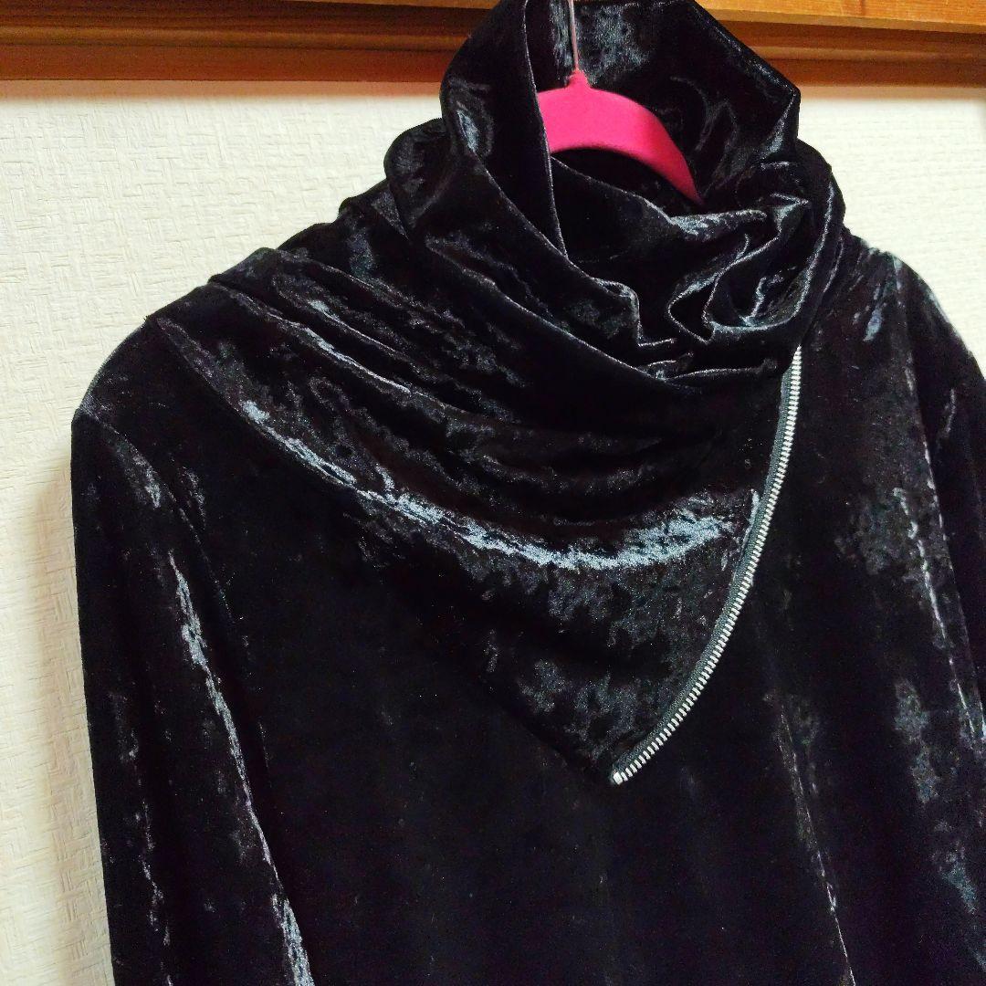 美品　シヴァーライズ黒 ベロア ハイネック トップス ジッパー付き