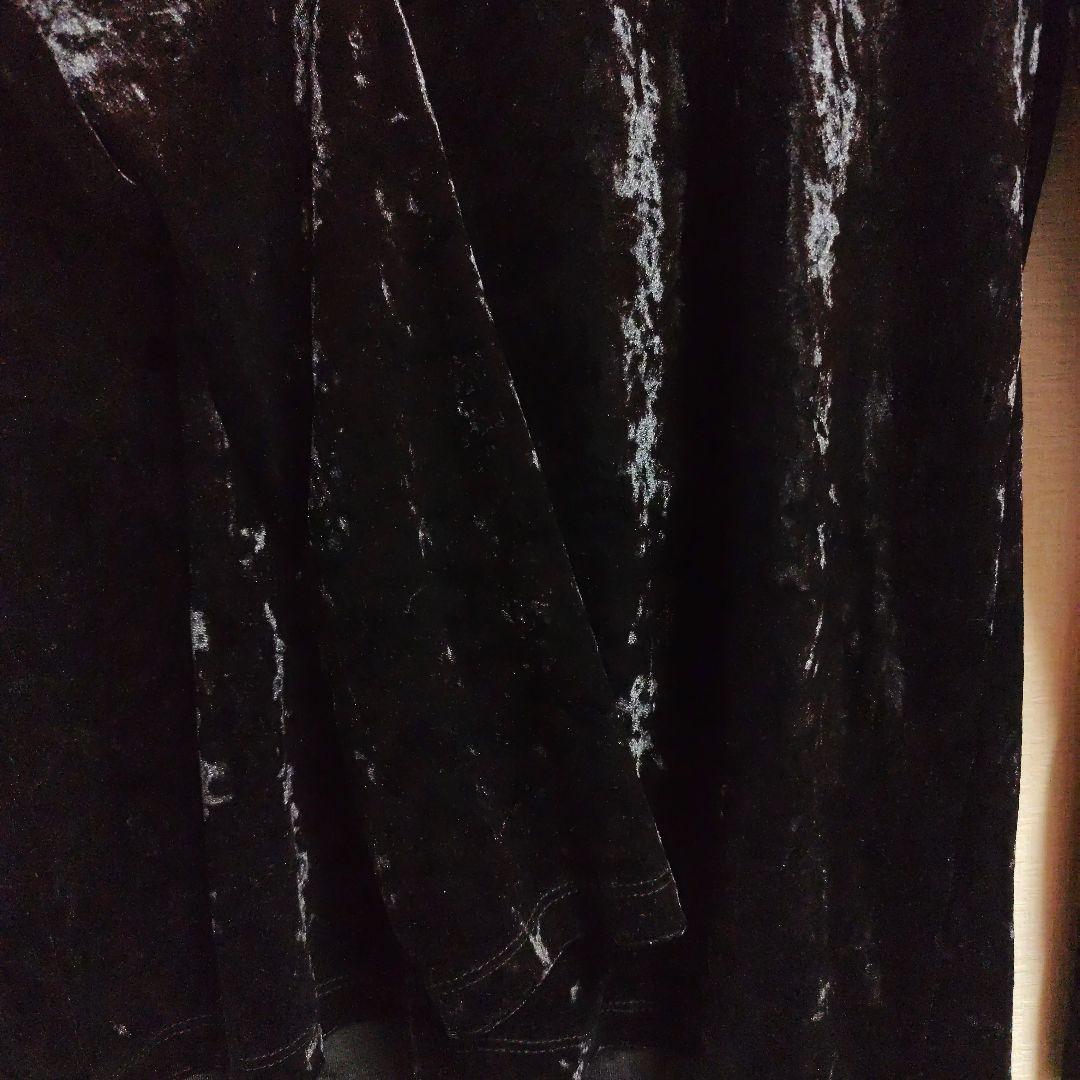 美品　シヴァーライズ黒 ベロア ハイネック トップス ジッパー付き