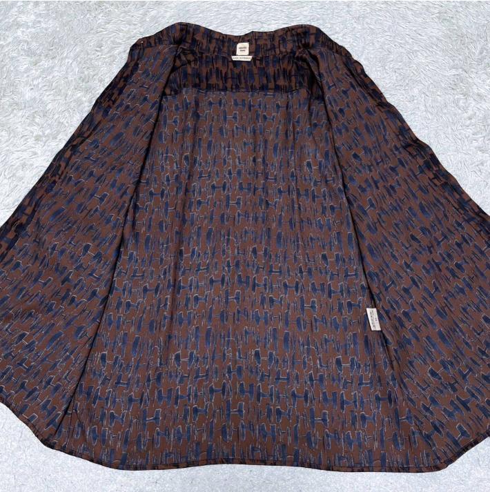 美品 HERMES エルメス Hロゴ総柄 シルク100%ドレスシャツ H