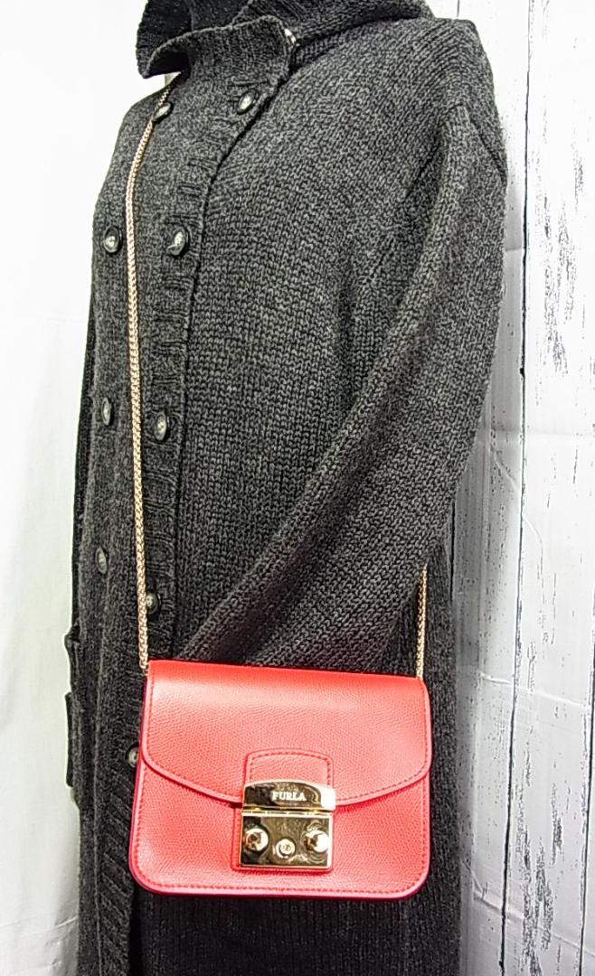 ☆正規極美FURLA フルラ メトロポリス 斜めがけチェーンショルダー