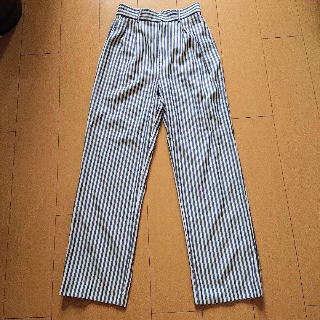 アメリ ヴィンテージ STRIPE SLIM STRAIGHT PANTS