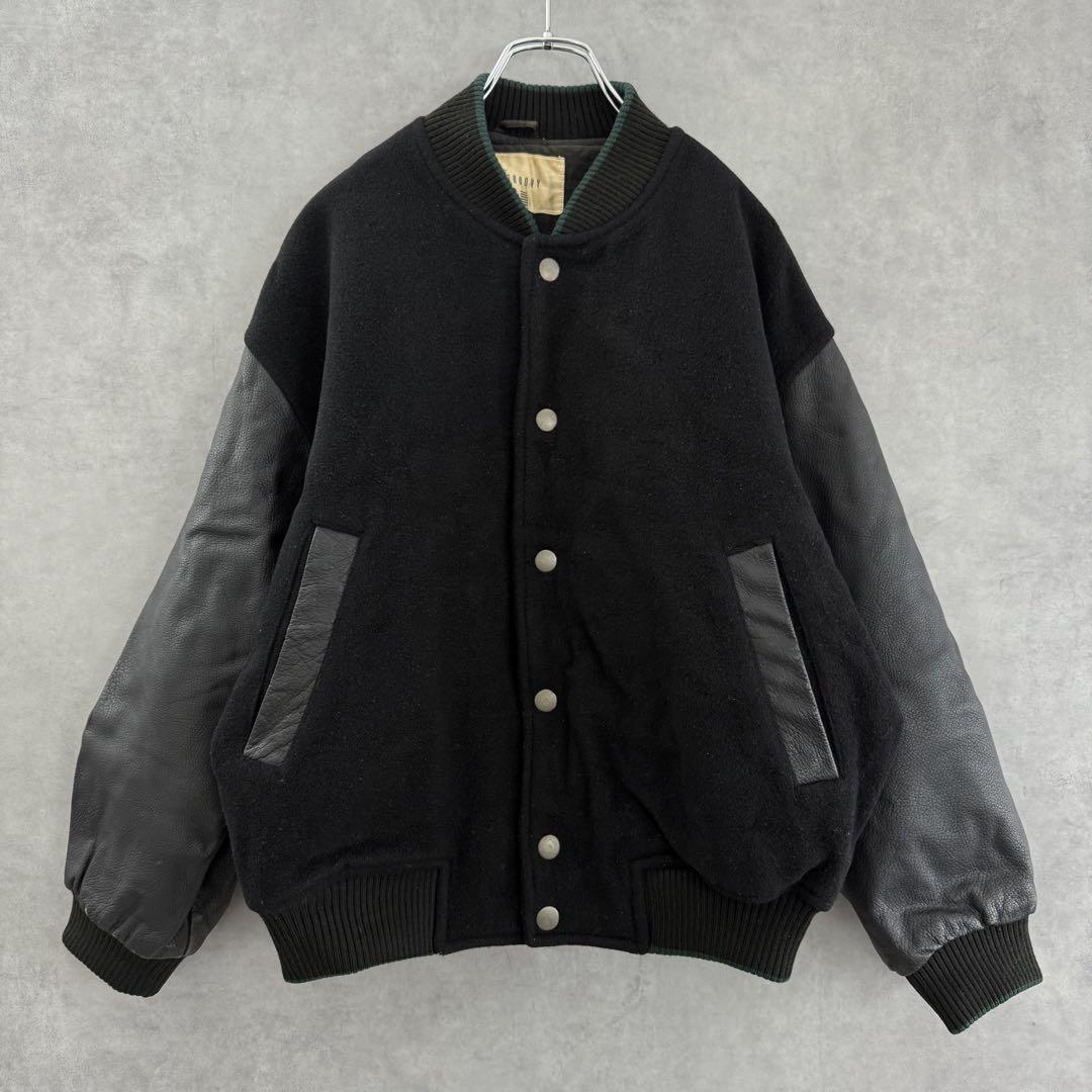 期間限定キャンペーン 90s GROOVYレザースタジャン ヴィンテージ ブラックM相当 ジャケット・アウター