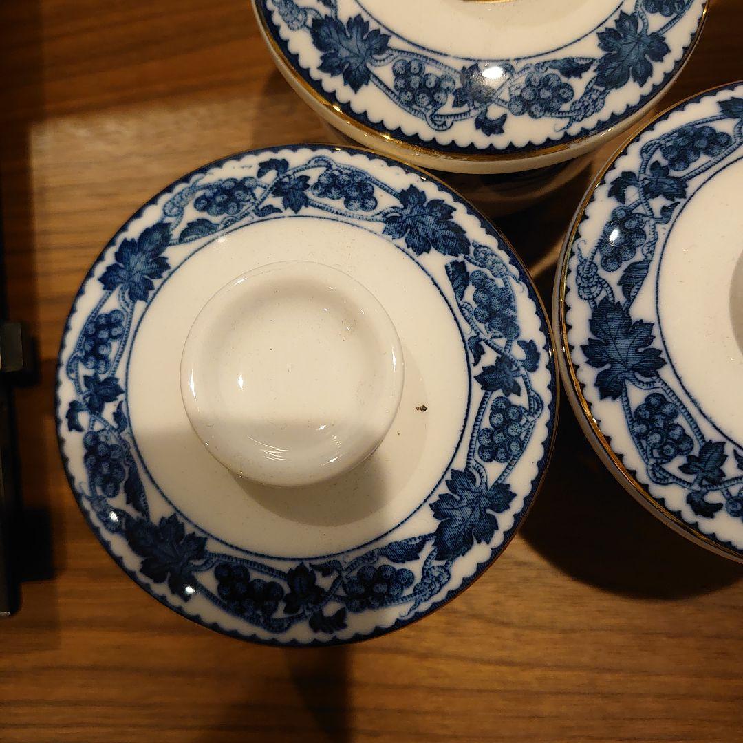 昭和レトロニッコーダブルフェニックス葡萄シリーズ蓋付き器 茶碗蒸し器5個
