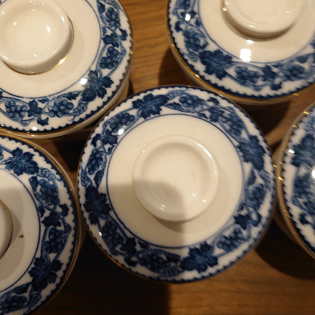 昭和レトロニッコーダブルフェニックス葡萄シリーズ蓋付き器 茶碗蒸し器5個