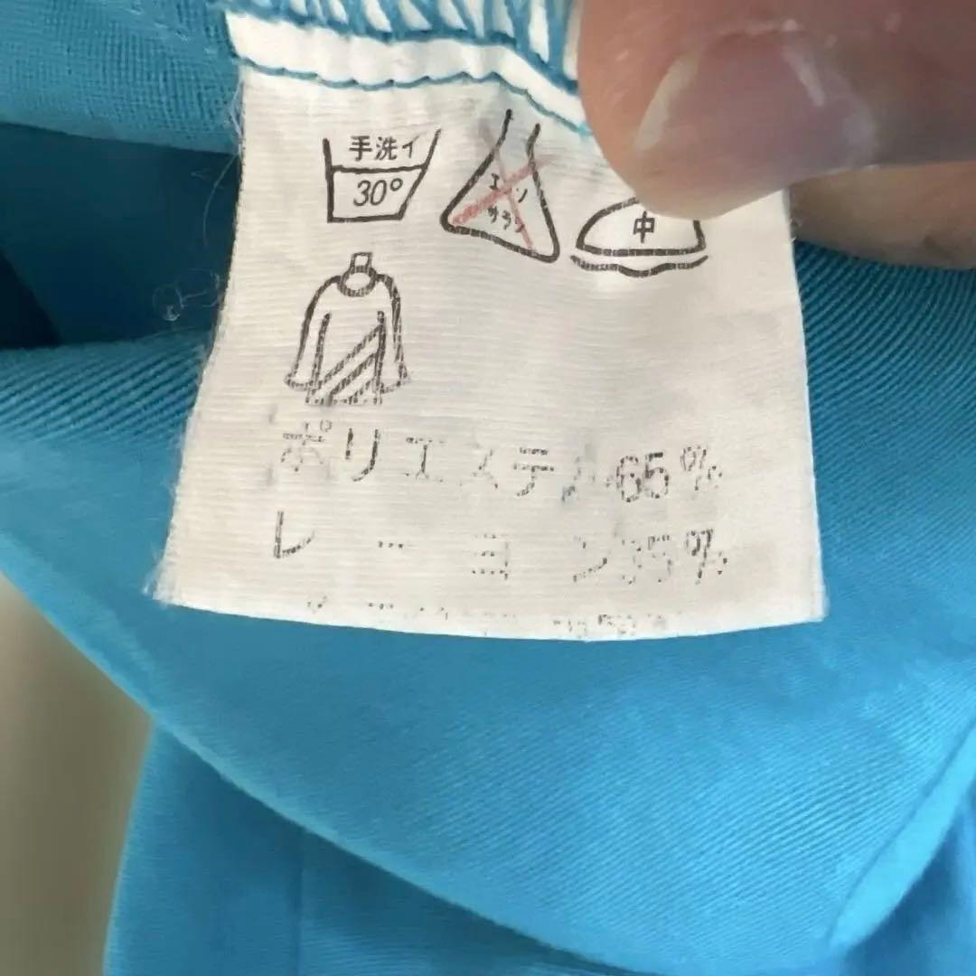 CORISCO 半袖 ボーリングシャツ M ターコイズ　ブルー　レーヨン　シャツ